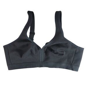 Cacique Unlined Full Coverage No Wire Bra Black 40D Wide Strap Adjust Seamless